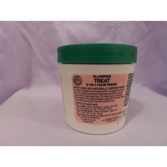 Garnier Fructis Plumping Treat 3-In-1 Hair Mask With Watermelon Extract 3.4 Fl O - Picture 2 of 3